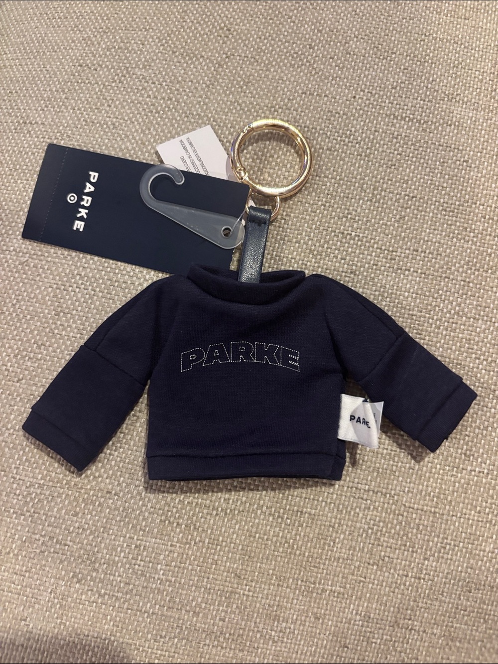 Parke Navy Mini Sweatshirt Keychain